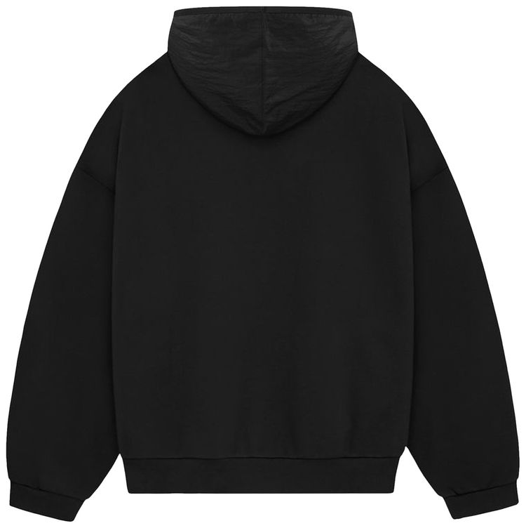 Fear of God Essentials Nylon Fleece Hoodie 'Jet Black/Jet Black'