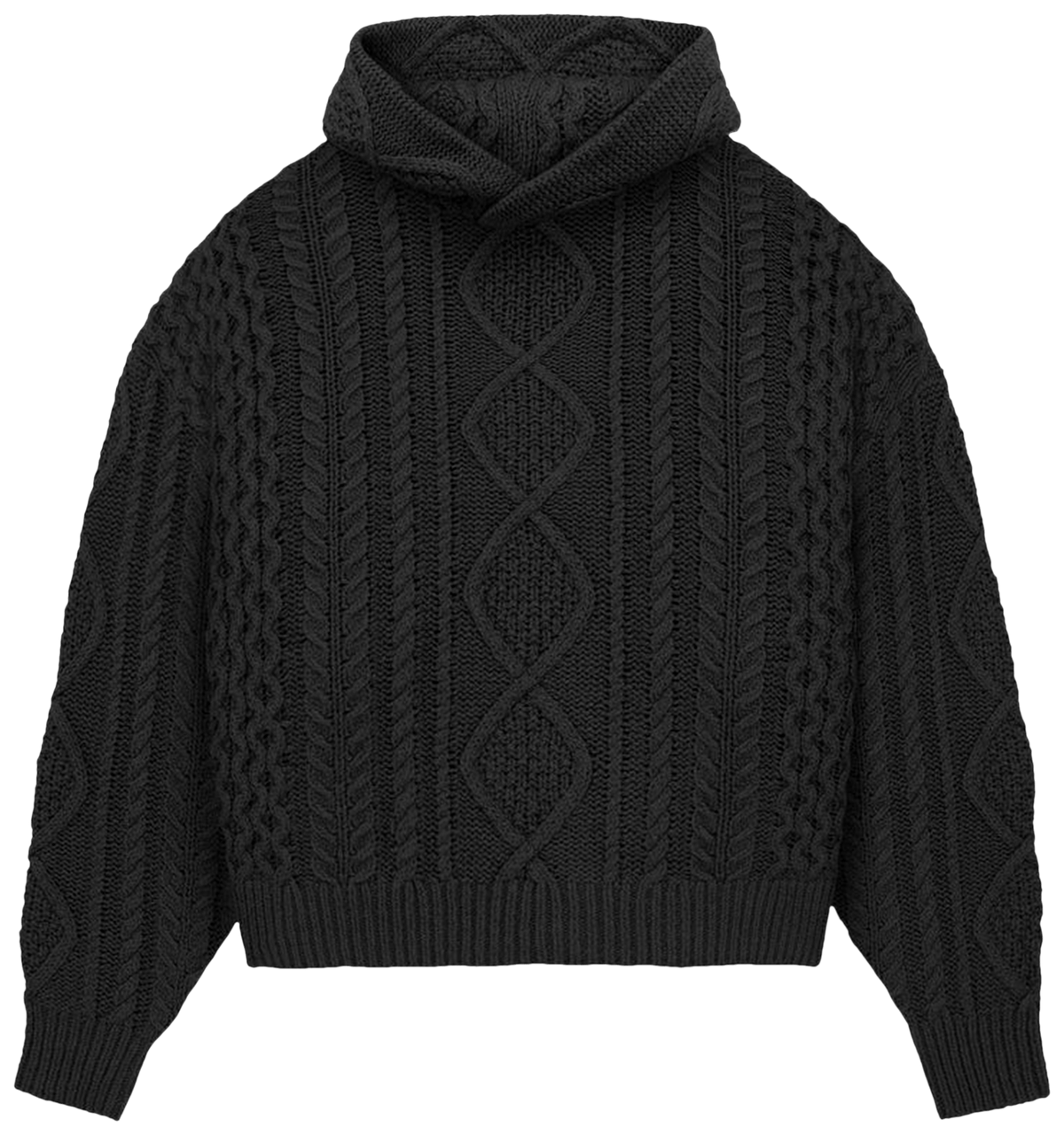 Fear of God Essentials Cable Knit Hoodie Jet Black