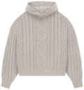 Fear of God Essentials Cable Knit Hoodie Silver Cloud