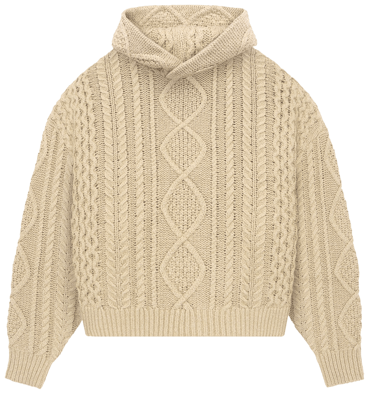 Fear of God Essentials Cable Knit Hoodie Gold Heather