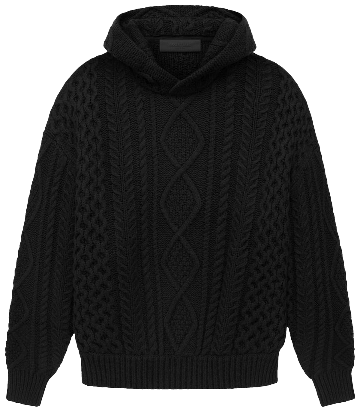 Fear of God Essentials Cable Knit Hoodie Jet Black