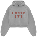 Fear of God Essentials Fleece Cropped Hoodie Dark Heather