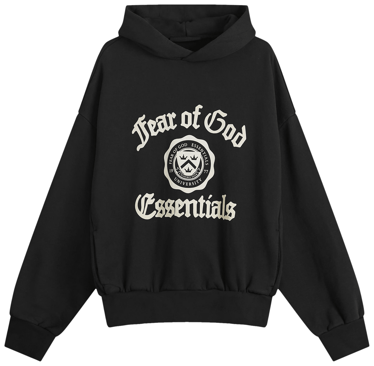 Fear of God Essentials Fleece Vintage Shrunken Hoodie Black