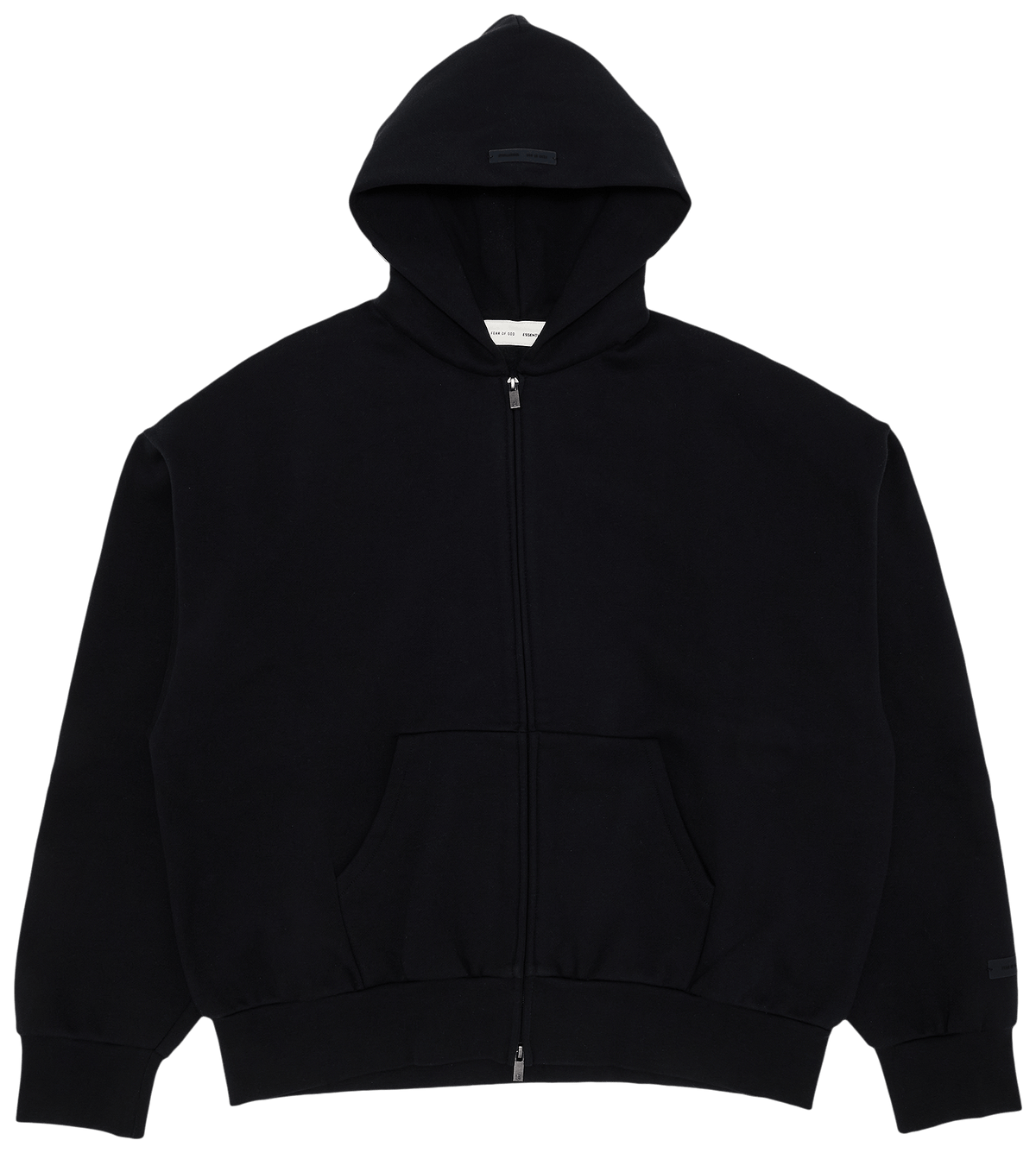 Fear of God Essentials Classic Full Zip Up Hoodie Jet Black