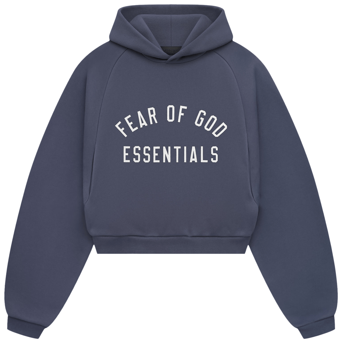 Fear of God Essentials Fleece Cropped Hoodie Marine