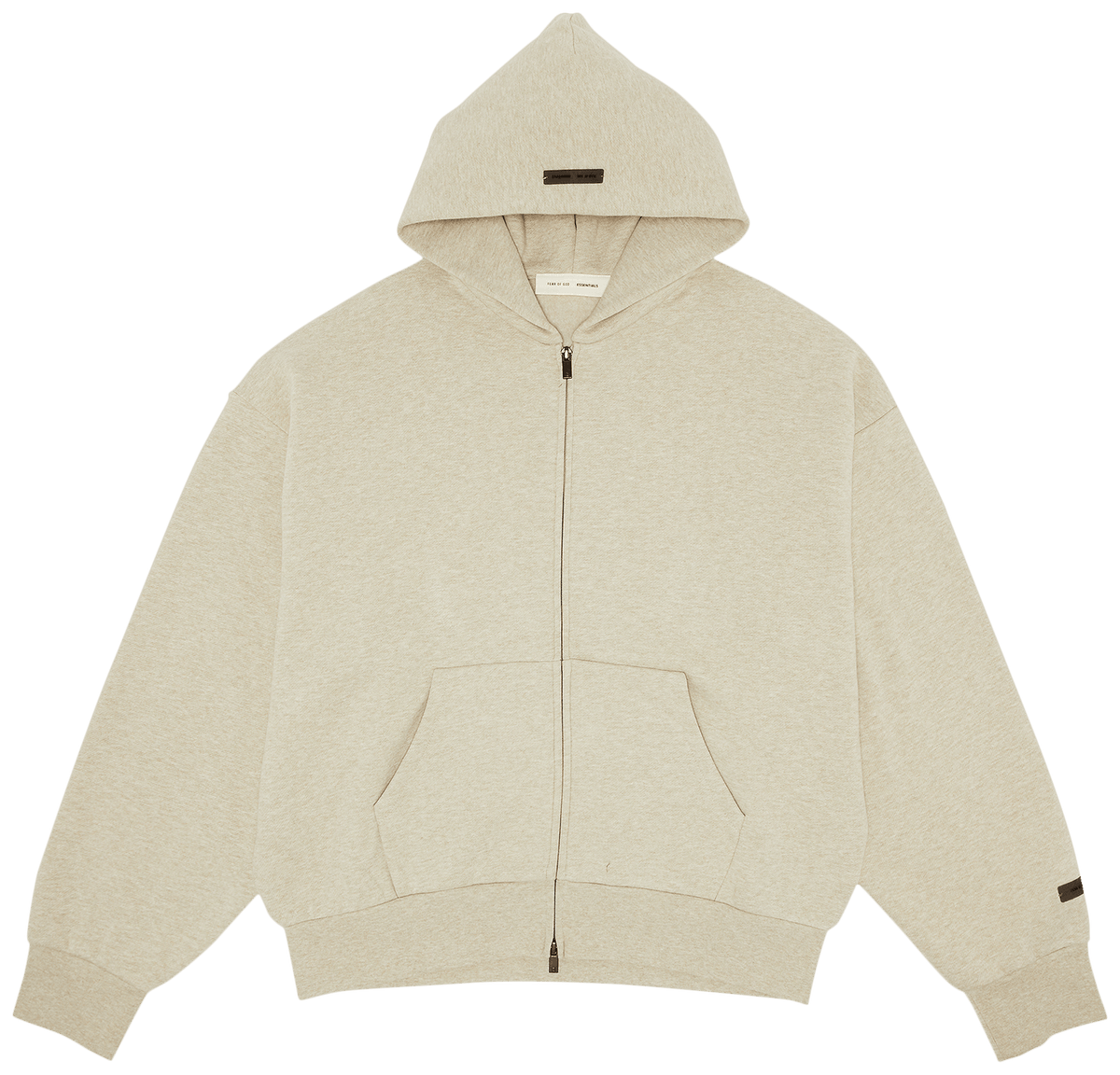 Fear of God Essentials Classic Full Zip Hoodie Heather Stone