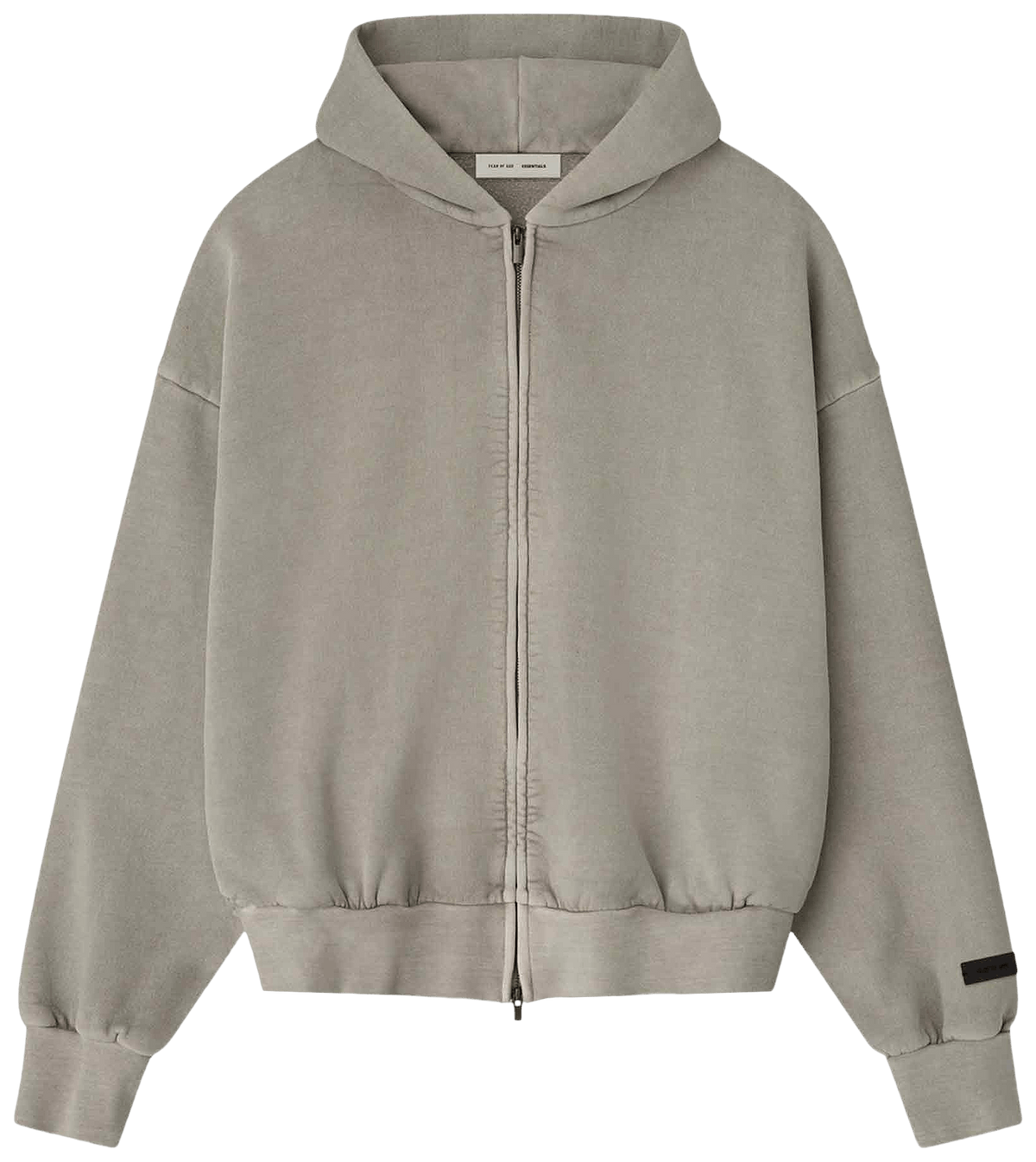 Fear of God Essentials Embroidered Classic Full Zip Hoodie Smoke Grey