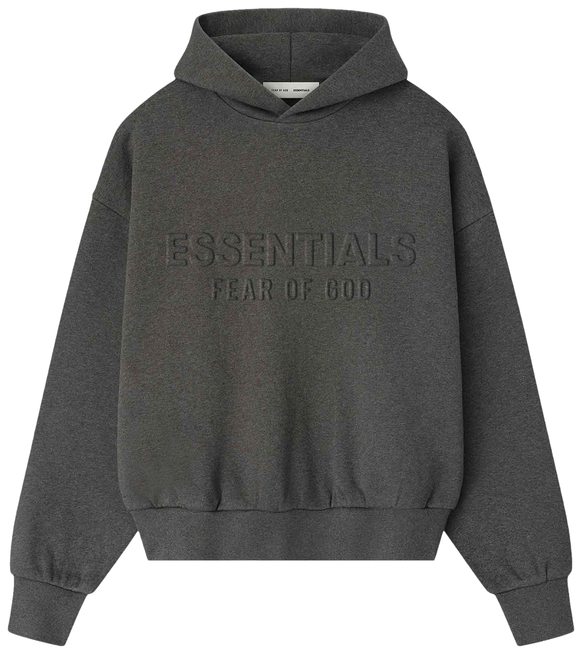 Fear of God Essentials Embossed Classic Hoodie Charcoal Heather