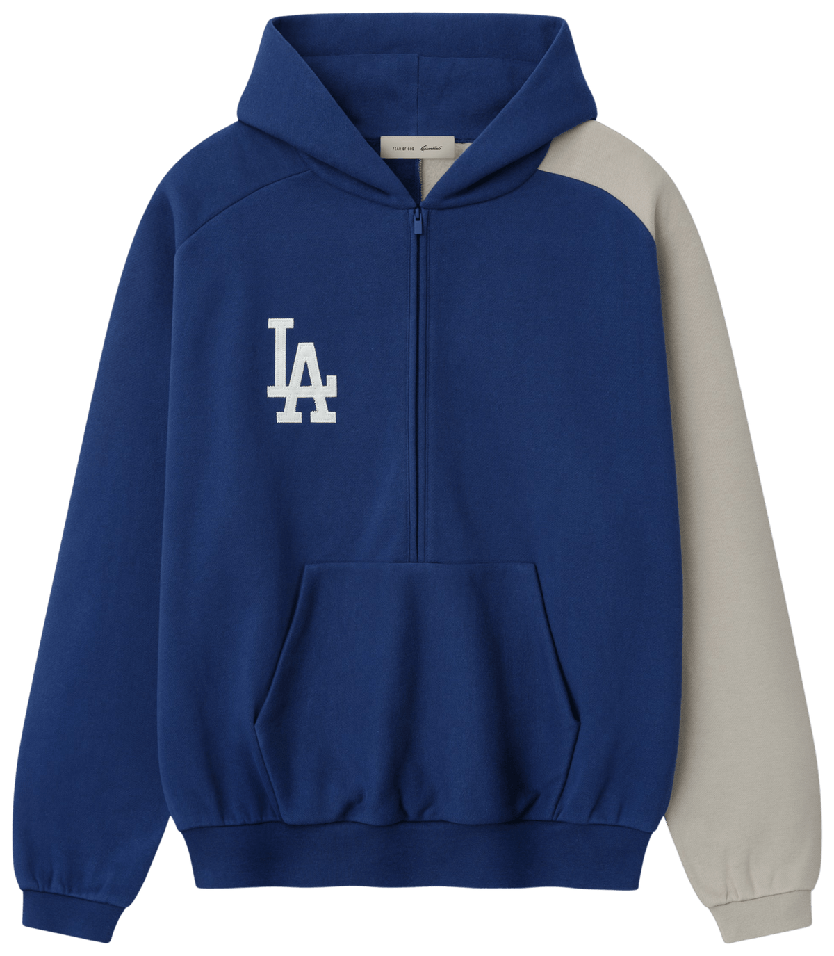 Fear of God Essentials Dodgers Raglan Half Zip Sport Hoodie Estate Blue Seal