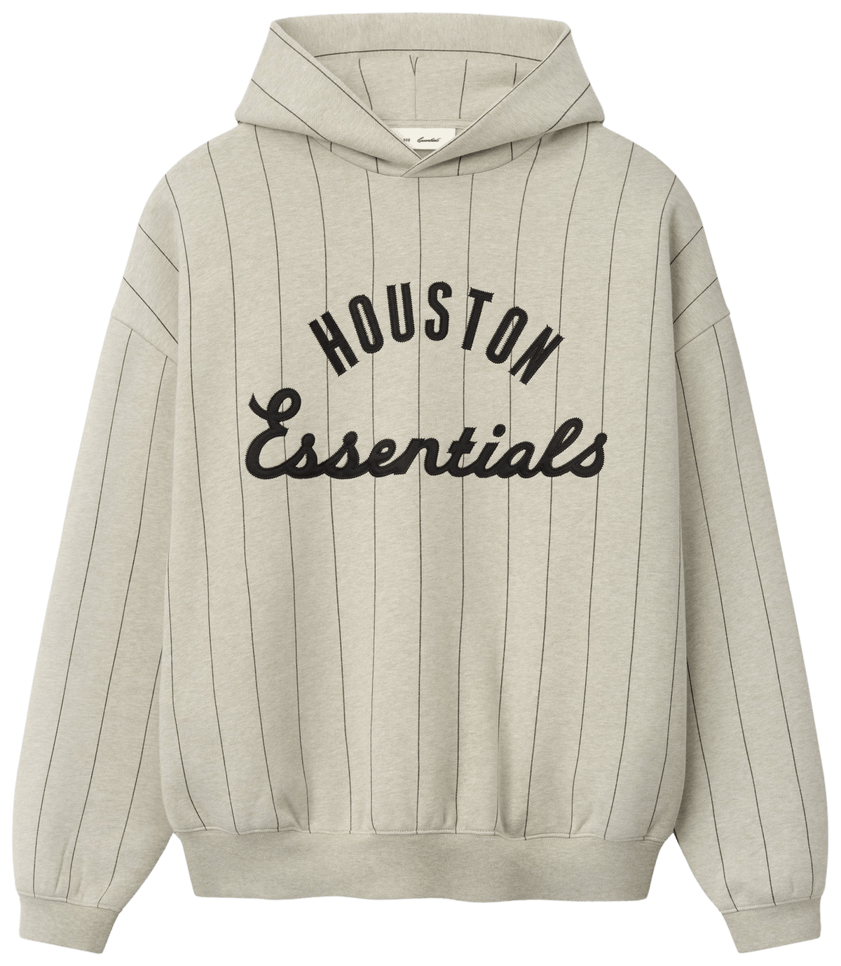 Fear of God Essentials Astros Sport Hoodie Heather Stone W Black Pinstripes