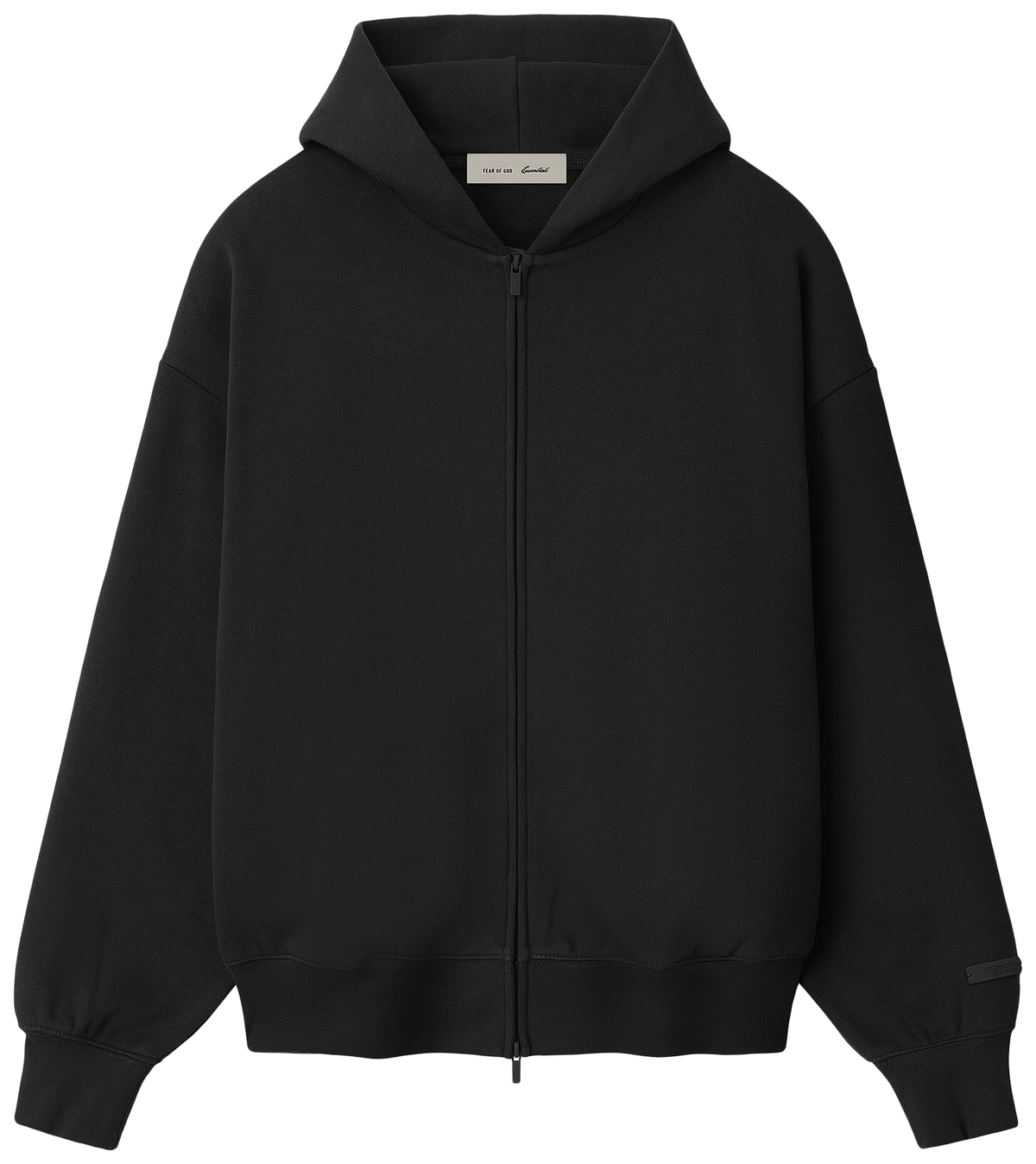 Fear of God Essentials Classic Zip Up Hoodie Vintage BlackWhite
