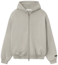 Fear of God Essentials Embossed 90s Fit Fleece Zip Up Hoodie Warm Heather