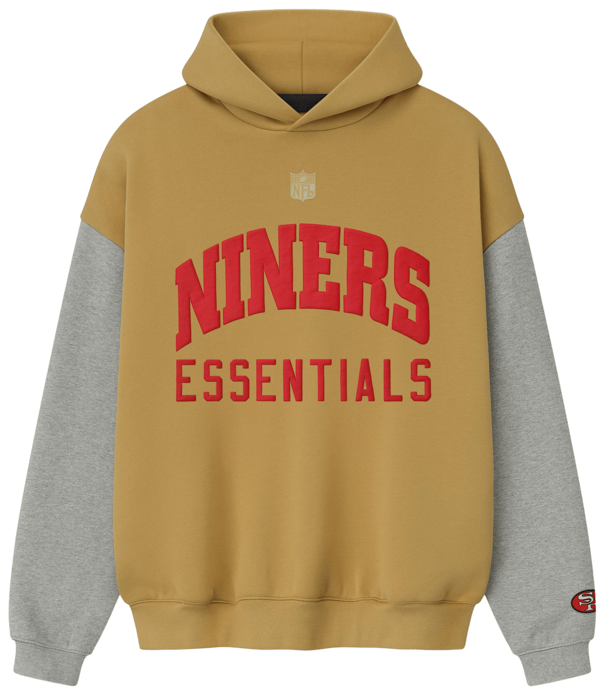 Fear of God Essentials Forty Niners Sport Hoodie Prairie SandConcrete Heather