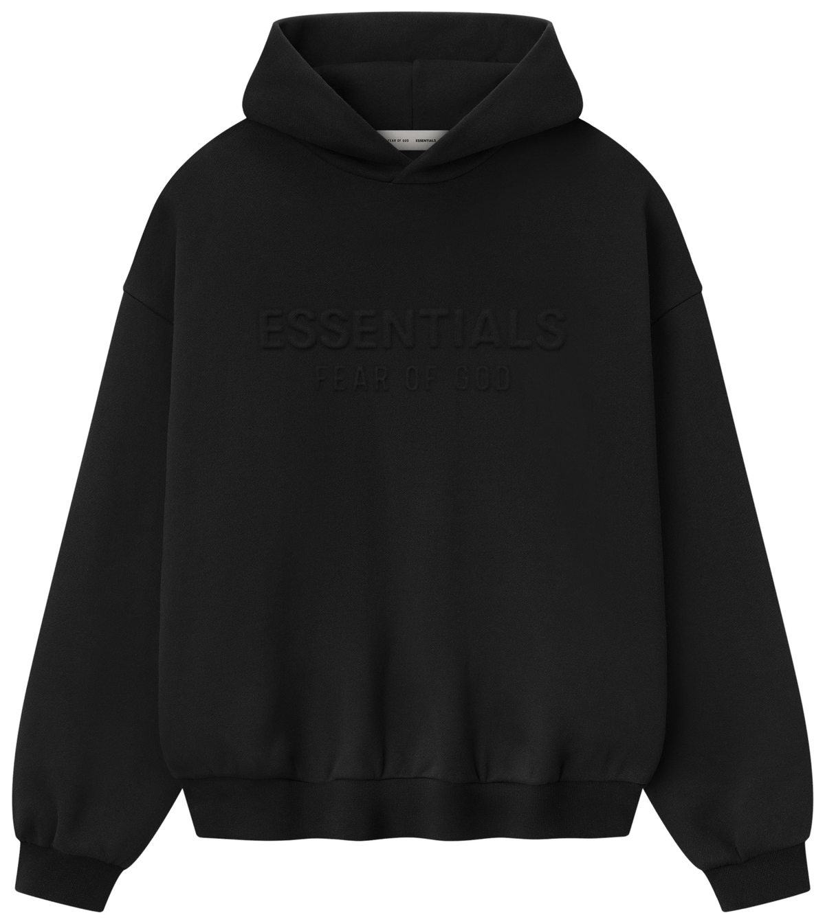 Fear of God Essentials Embossed 90s Fit Fleece Hoodie Vintage Black