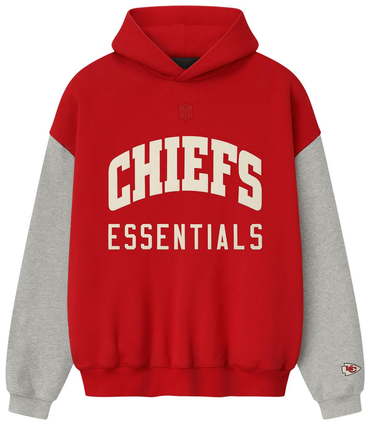 Fear of God Essentials Chiefs Sport Hoodie RedConcrete Heather