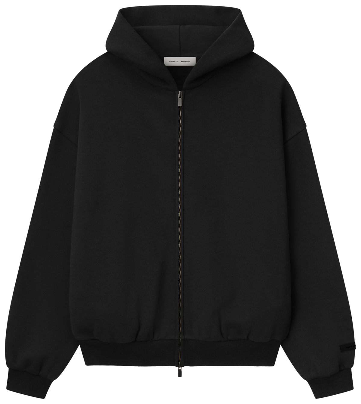 Fear of God Essentials Embossed 90s Fit Fleece Zip Up Hoodie Vintage Black