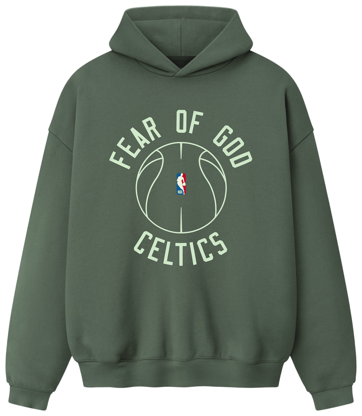 Fear of God Essentials Celtics X Barkley Hendricks 90s Hoodie Balsam Green