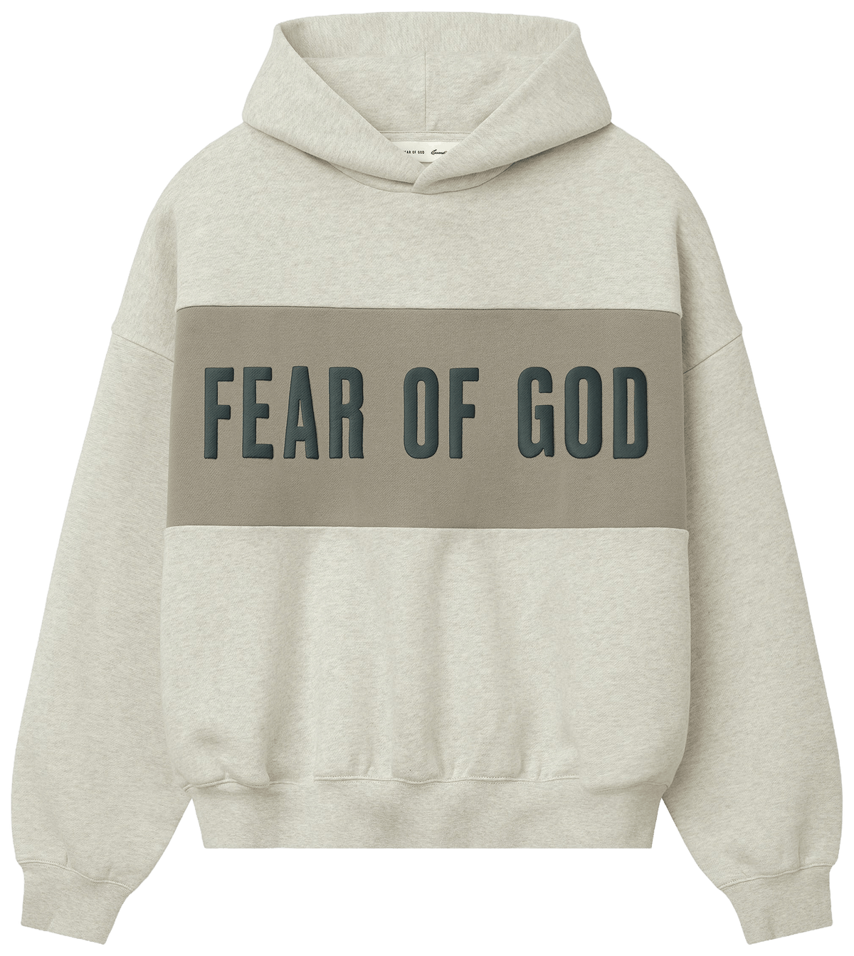 Fear of God Essentials Cropped Relaxed Panelled Hoodie Vanilla HeatherSeal
