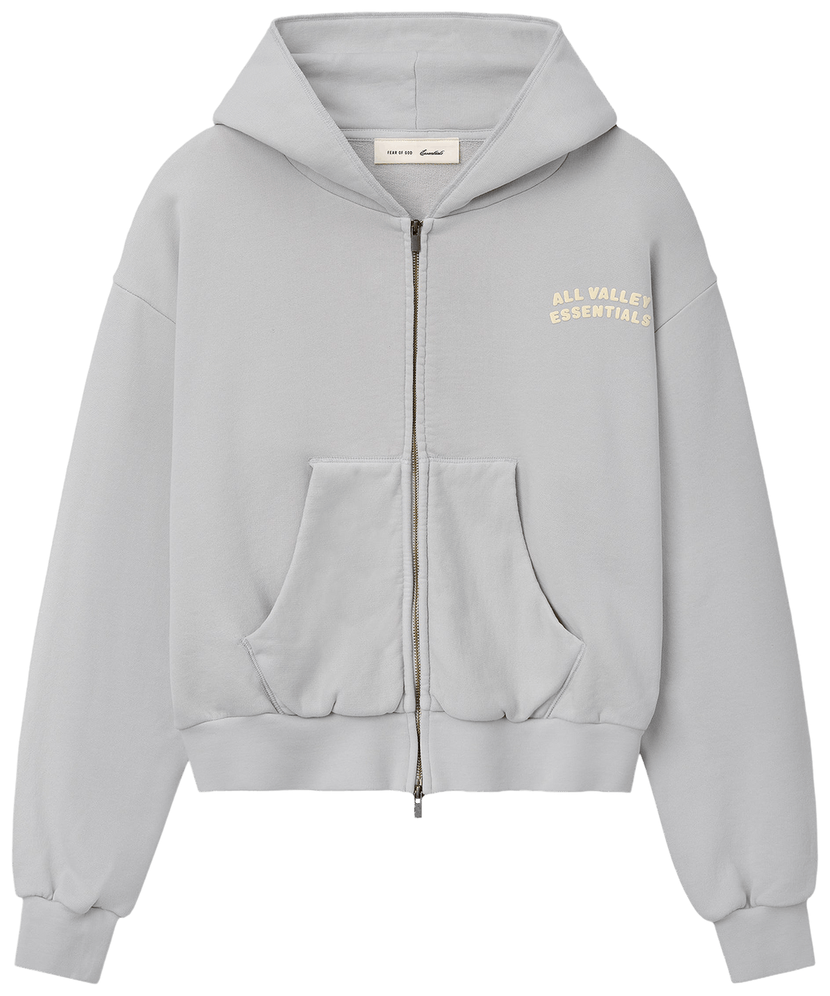 Fear of God Essentials 90s Full Zip Hoodie Washed Overcast