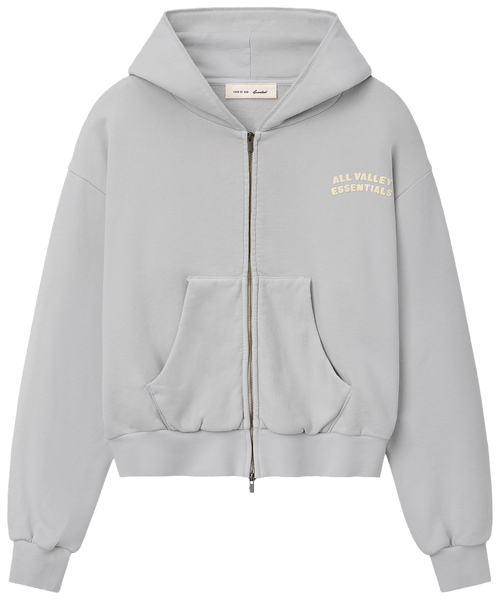 Fear of God Essentials 90s Full Zip Hoodie Washed Overcast