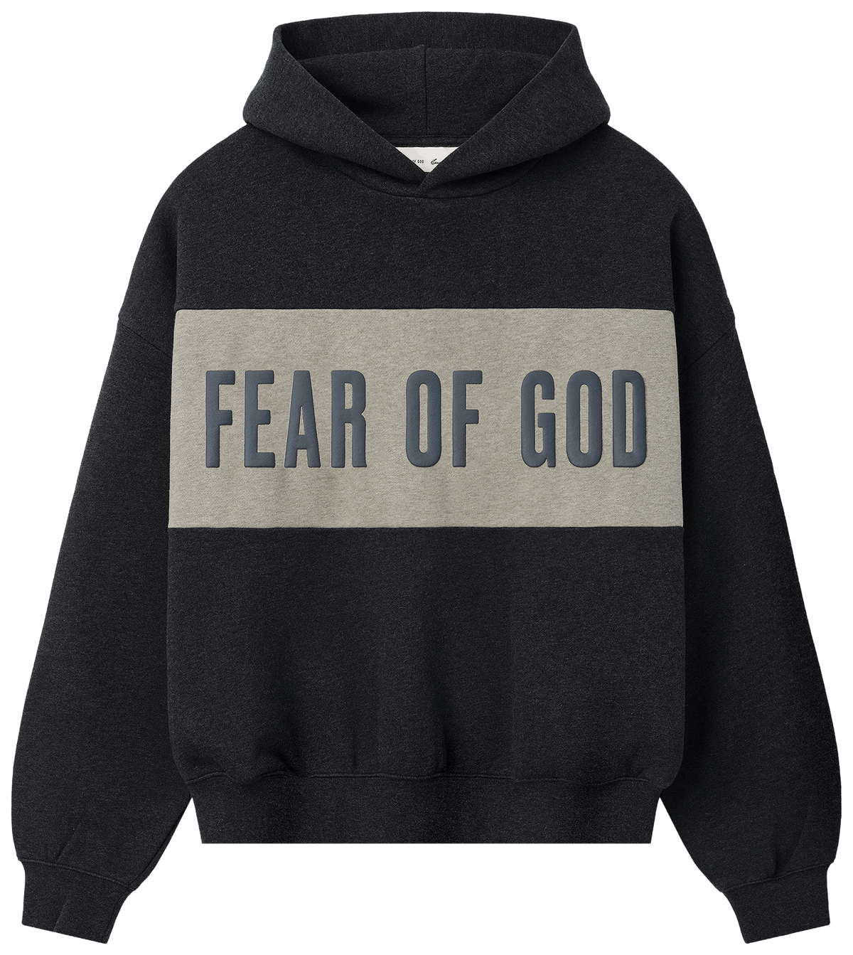 Fear of God Essentials Cropped Relaxed Panelled Hoodie Iron Grey HeatherSeal Heather