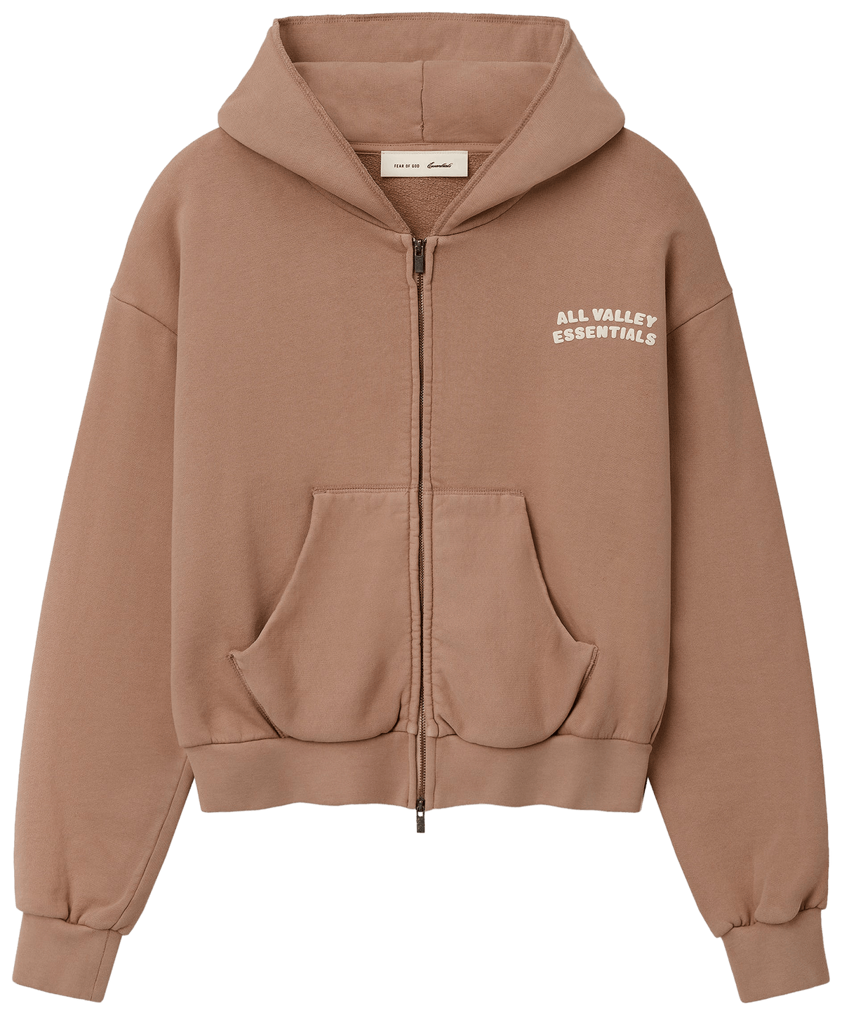 Fear of God Essentials 90s Full Zip Hoodie Classic Fit Washed Ginger