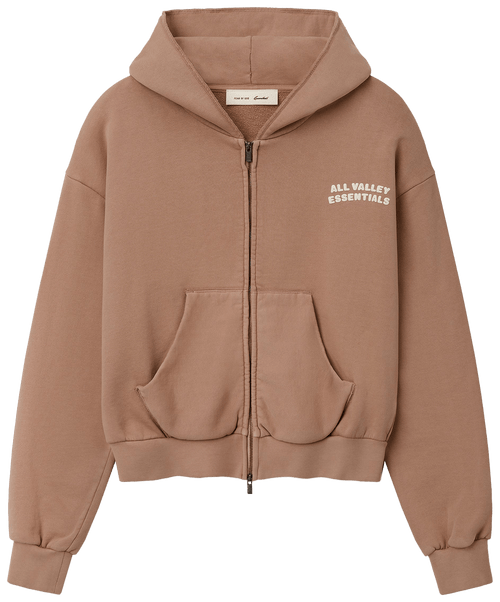 Fear of God Essentials 90s Full Zip Hoodie Classic Fit Washed Ginger