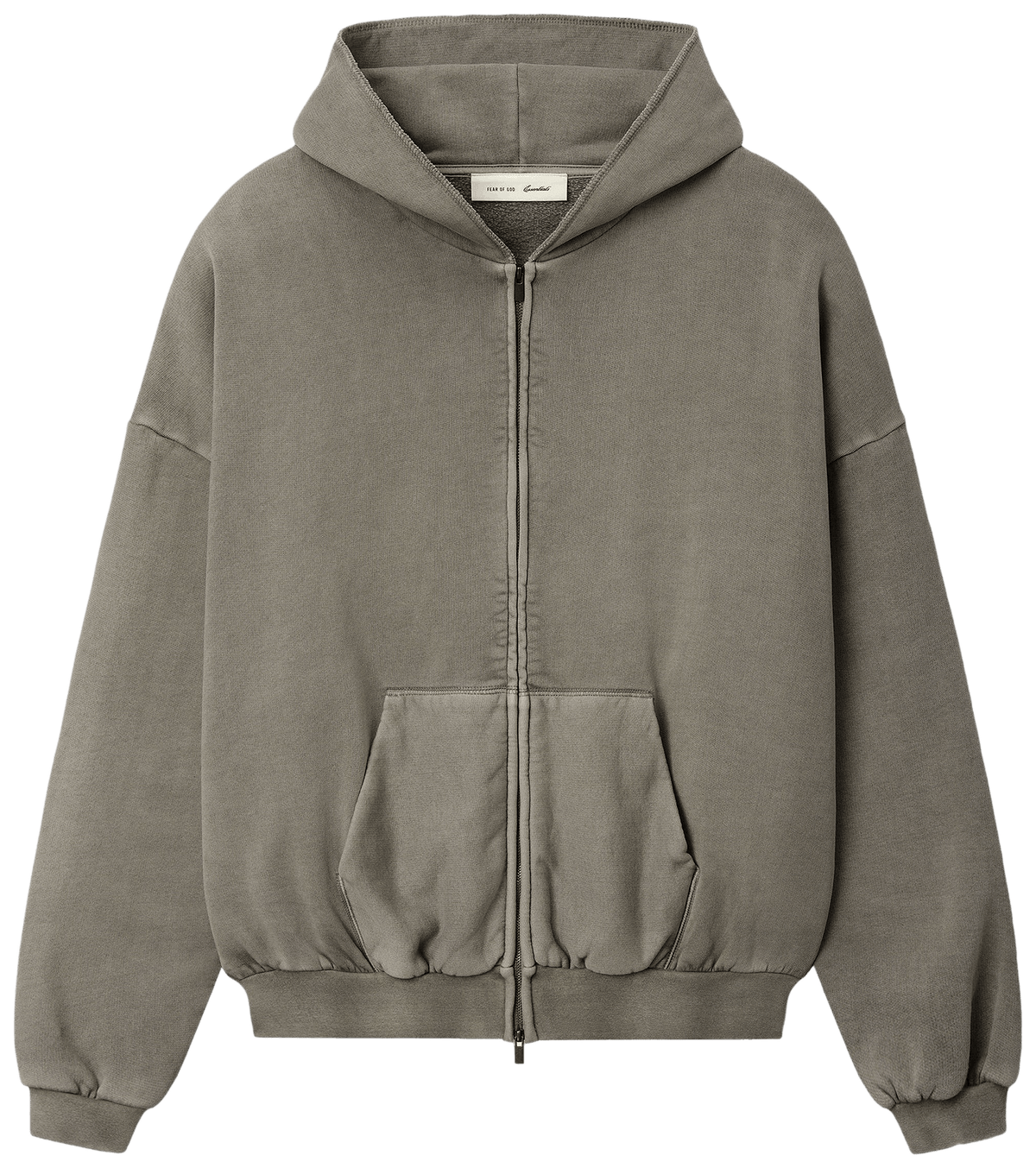 Fear of God Essentials 90s Zip Up Hoodie Washed Seal
