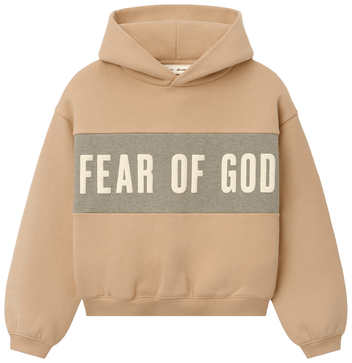 Fear of God Essentials Cropped Relaxed Panelled Hoodie GingerSeal Heather