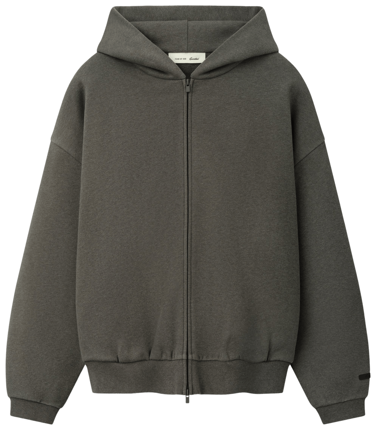 Fear of God Essentials Embossed 90s Relaxed Zip Up Hoodie Warm Heather