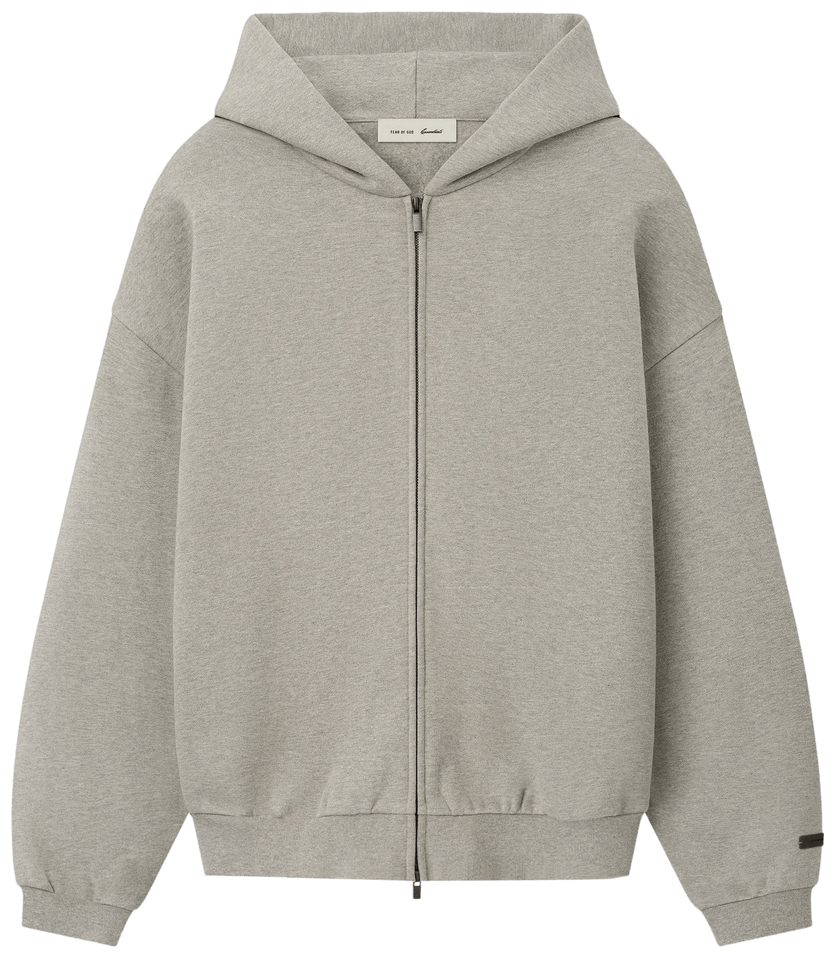 Fear of God Essentials Embossed 90s Relaxed Zip Up Hoodie Ash Heather