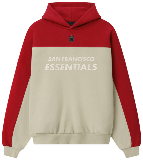 Fear of God Essentials 49ers 90s Relaxed Hoodie Sandstone