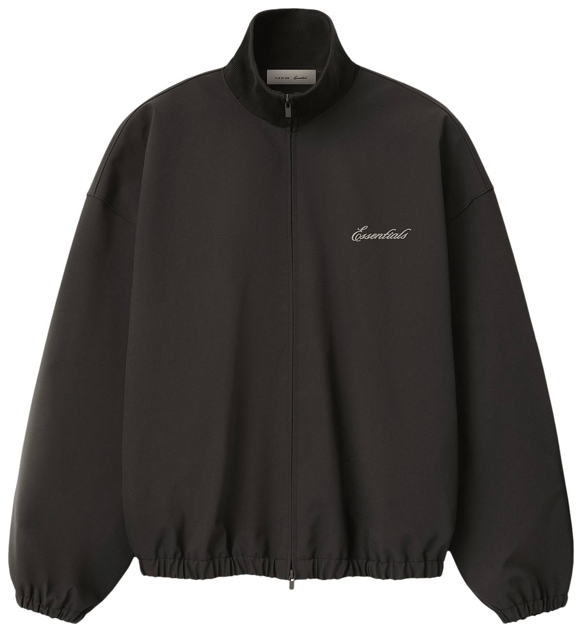 Fear of God Essentials Bonded Nylon Signature Full Zip Track Jacket Ink Black