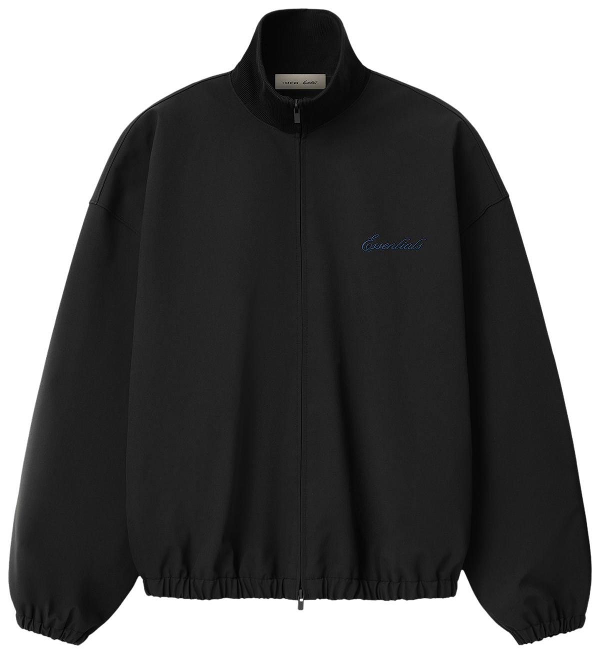 Fear of God Essentials Bonded Nylon Signature Full Zip Track Jacket Black